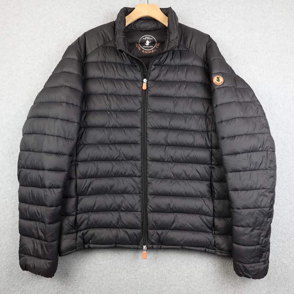 Save The Duck Ultra Light Hooded Puffer Jacket Men Large Blue Plumtech Packable